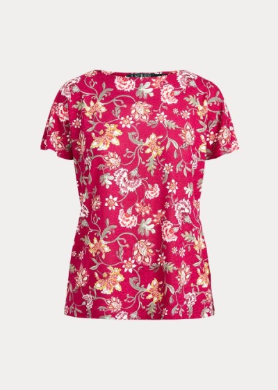 Women's Ralph Lauren Floral Flutter-Sleeve T Shirts | 861529VUW